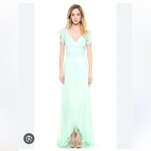 Joanna August Icy Blue Ruffle Wrap Dress